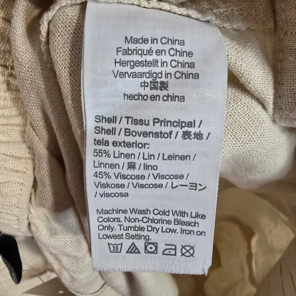 NEW NWT Women's J. Crew Cream Linen Blend Pull On Shorts | Size Small